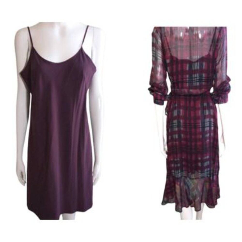 Nanette Lepore Chiffon Ruffle Wrap Dress Sz 6 Bur… - image 4